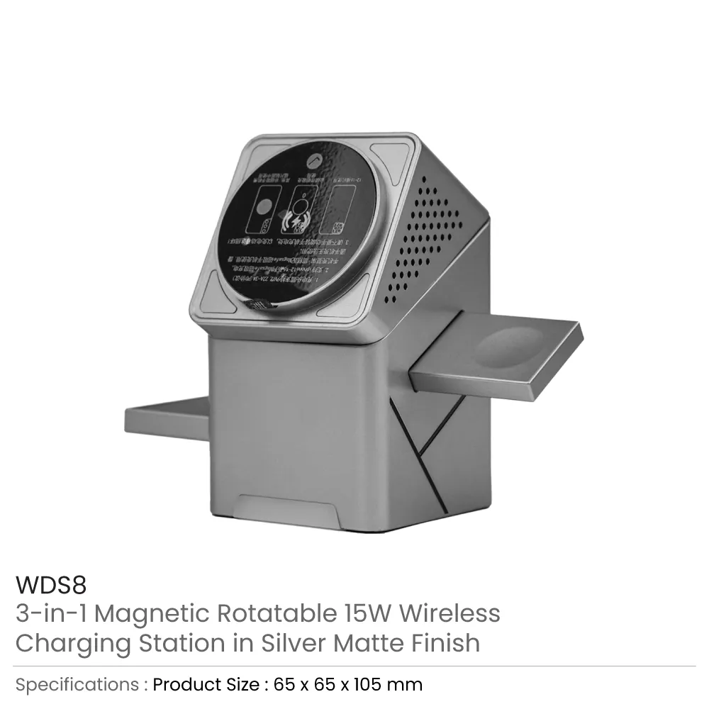 3-in-1, One Touch Rotate Wireless Charging Station 15W Fast Charging 8