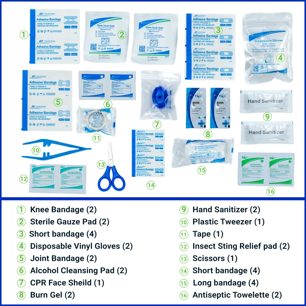 First Aid Kit Set, 16 Essential Items in White Box 3