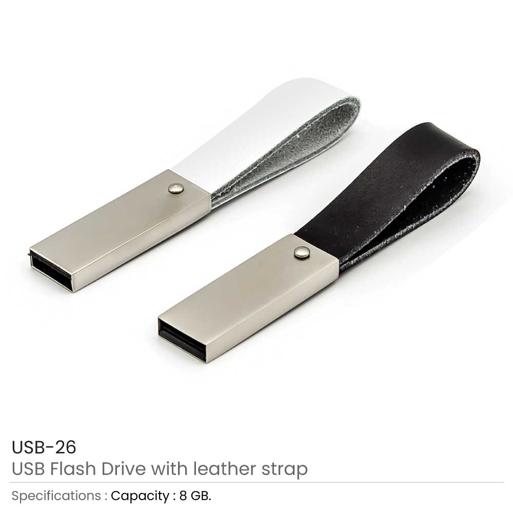 USB Flash Drives with Leather Strap 3