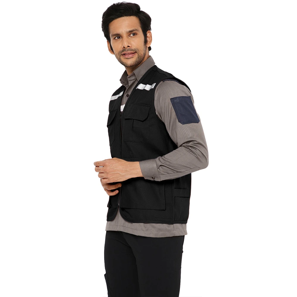 Safety Jacket with Reflective Tape - Black 5