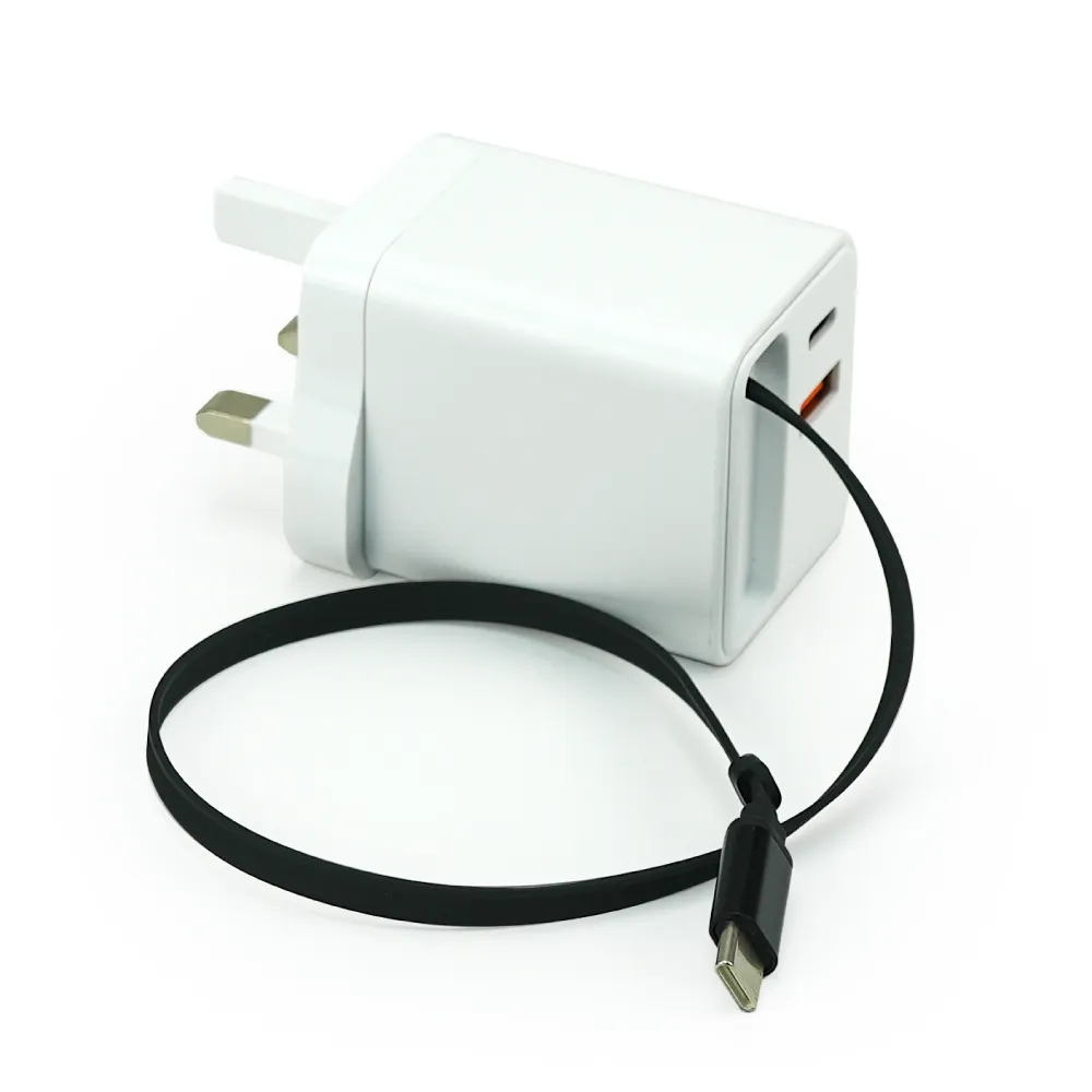 80W GaN Fast Charger Adaptor with Retractable Built-in Type-C Cable 6