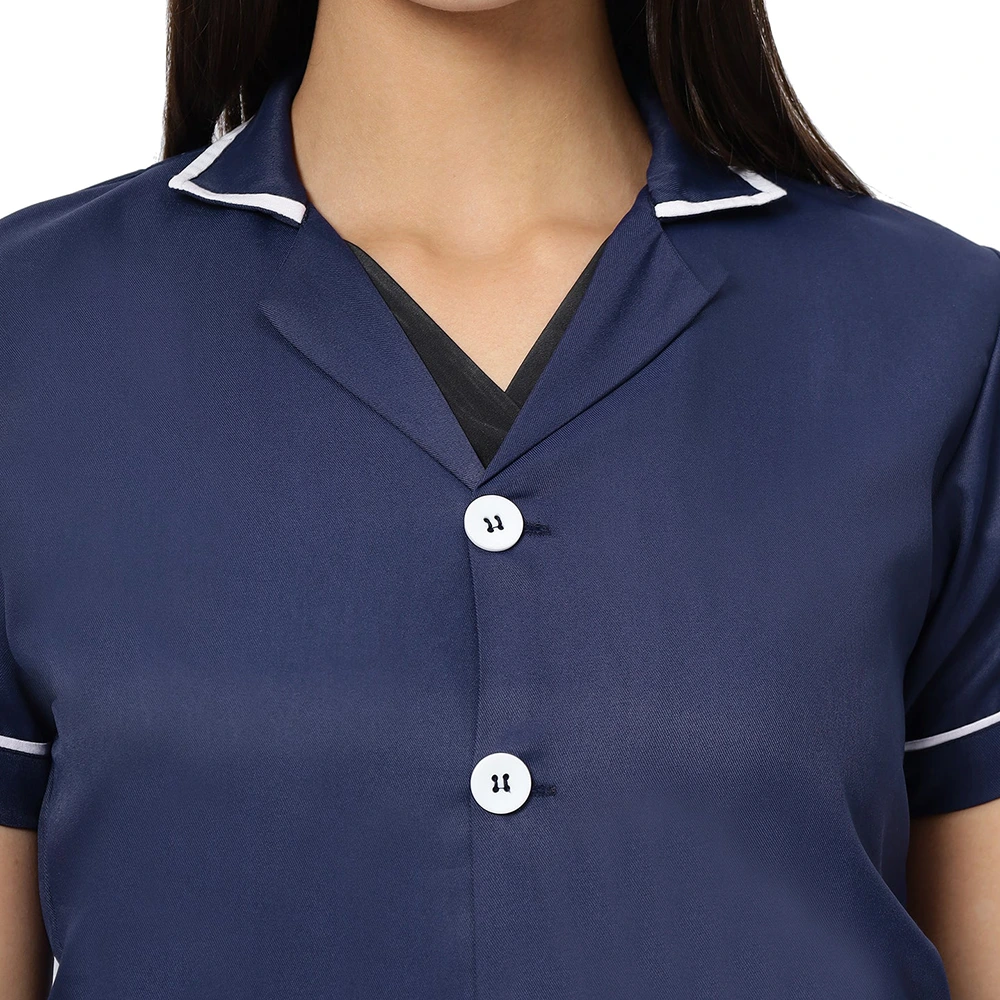 Unisex Assistant Apron / Coat - Navy Blue 10