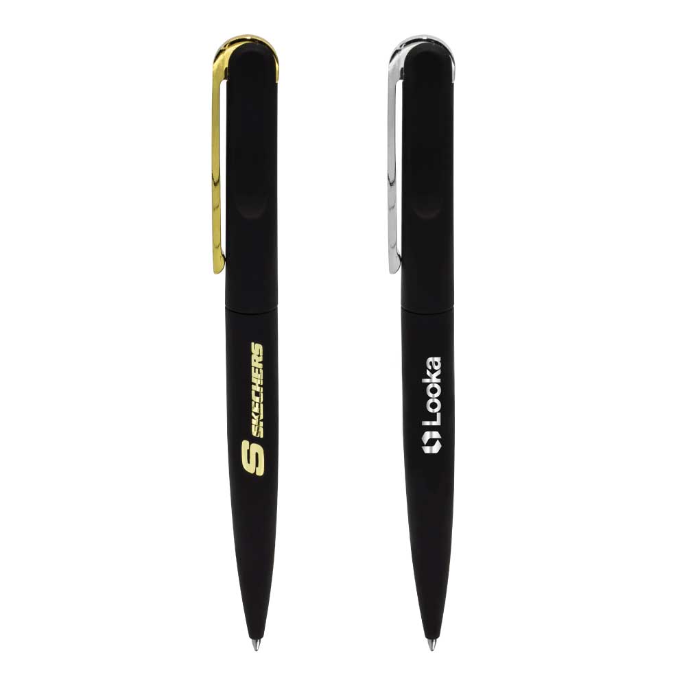 Rubberized Metal Pen with Gold Plated Clip 5