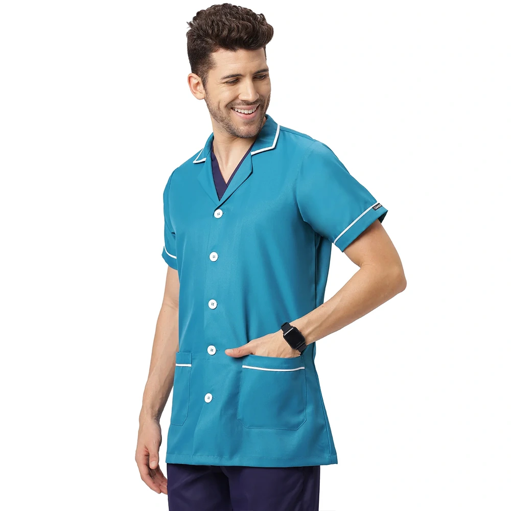 Unisex Assistant Apron / Coat - Light Teal 3