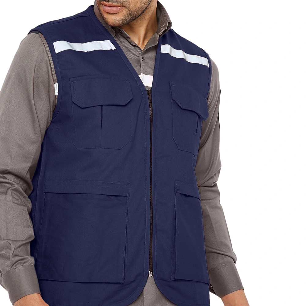 Safety Jacket with Reflective Tape - Navy Blue 2