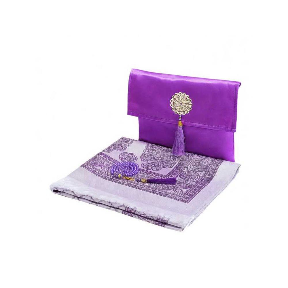 Prayer Mat & Beads Set with Satin Pouch 6