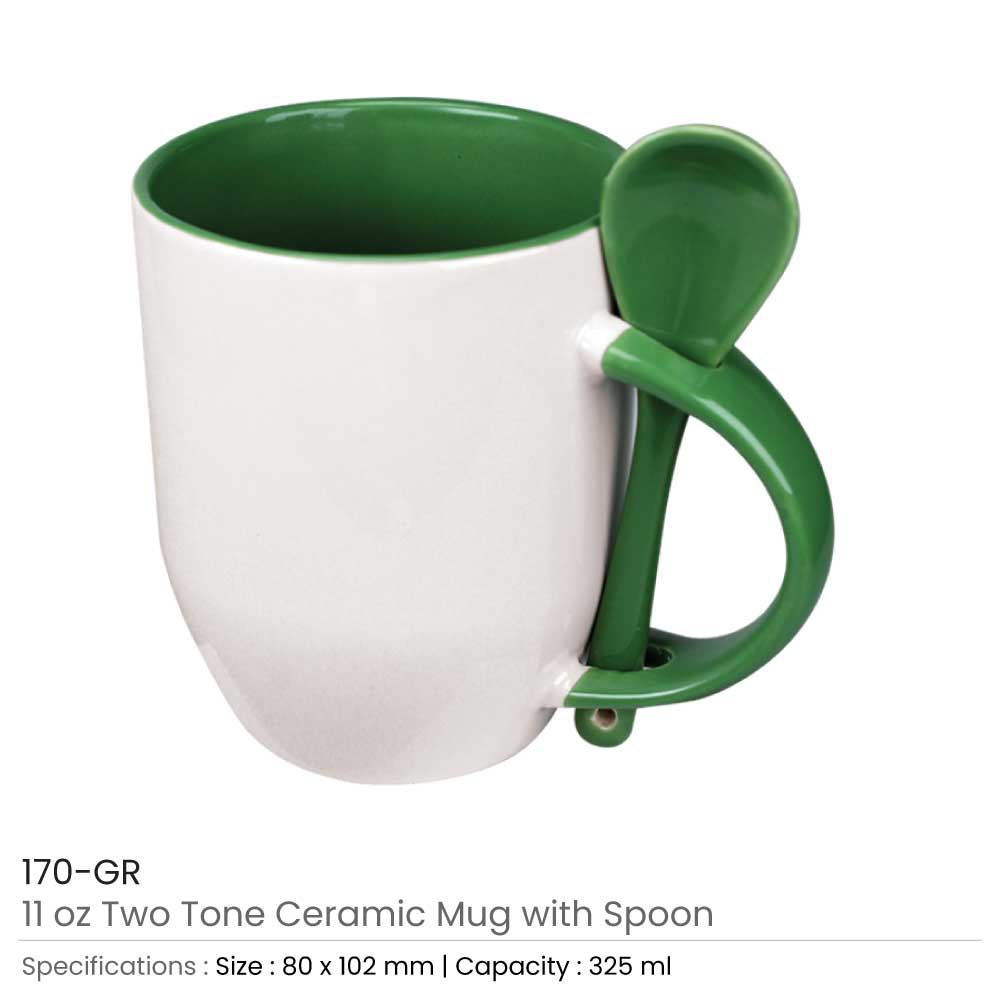 Two Tone Mug with Spoon 11oz 8