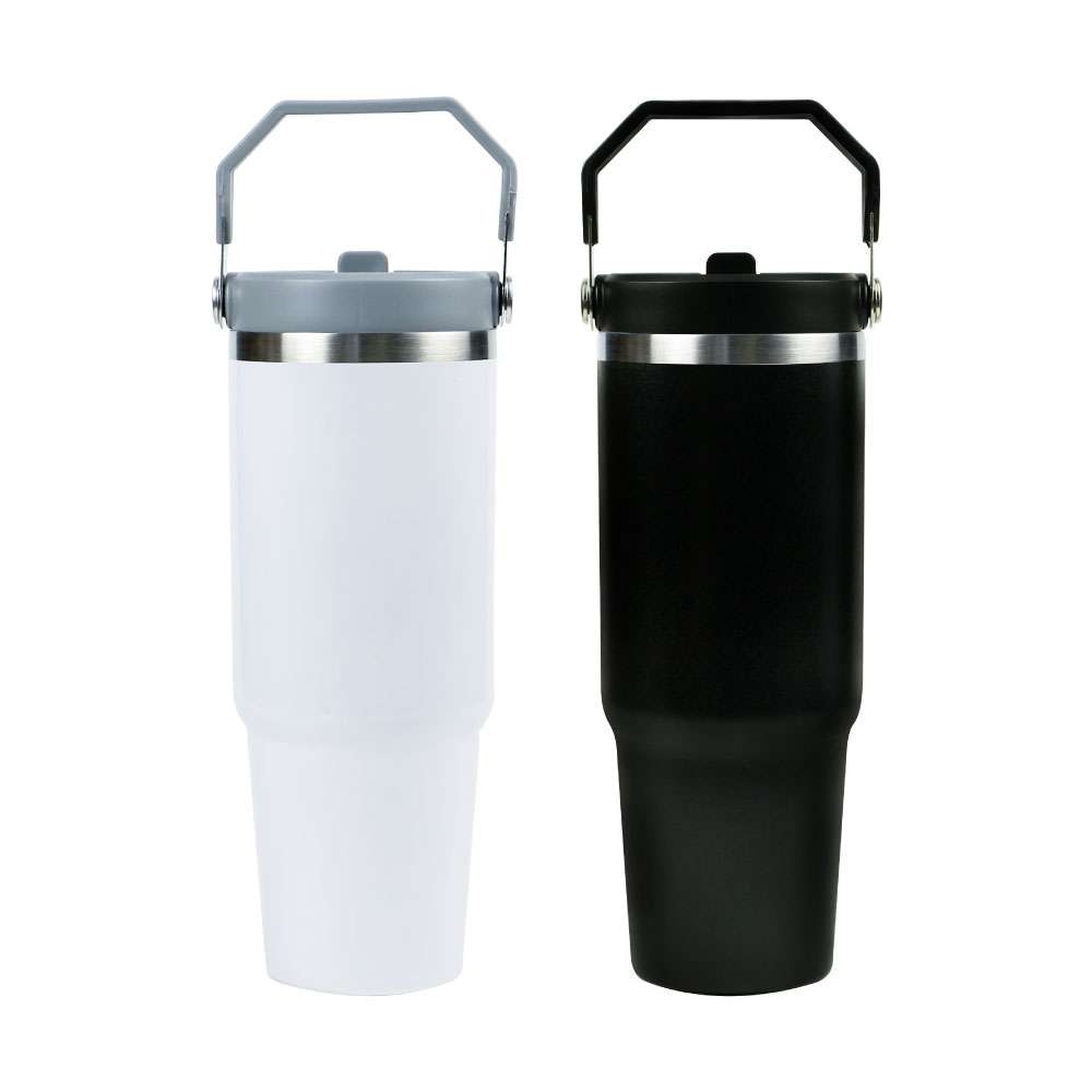 Tumbler with Handle & Straw SS Double Wall 900ml 1