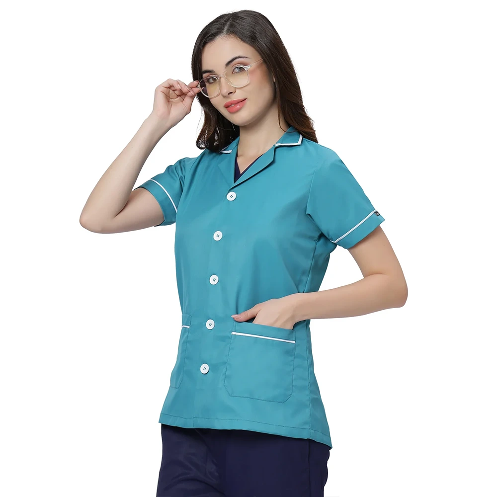 Unisex Assistant Apron / Coat - Light Teal 7