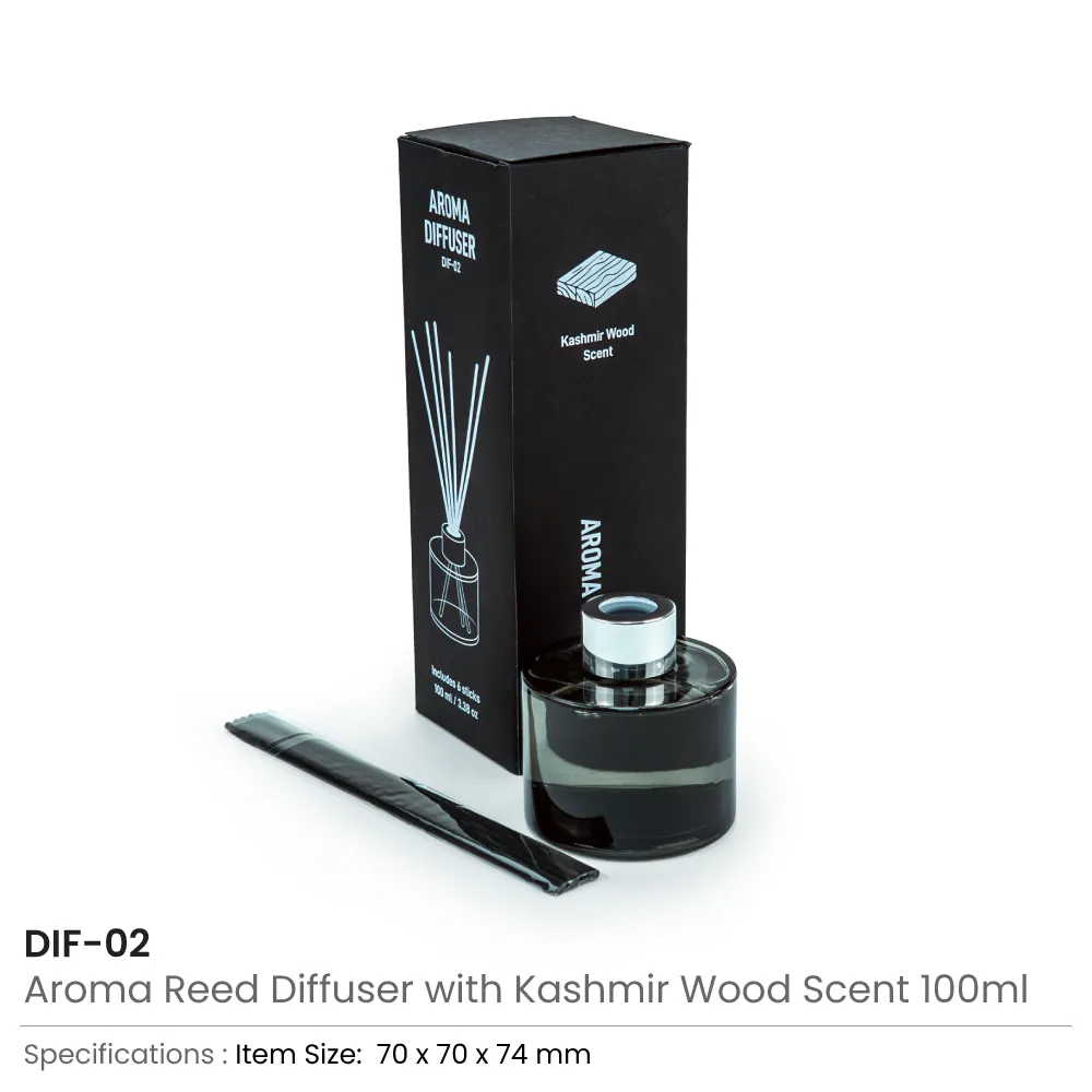 Aroma Reed Diffuser with Kashmir Wood Scent 100ml & 6 Pcs Sticks 3