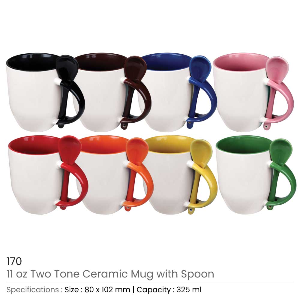 Two Tone Mug with Spoon 11oz 5