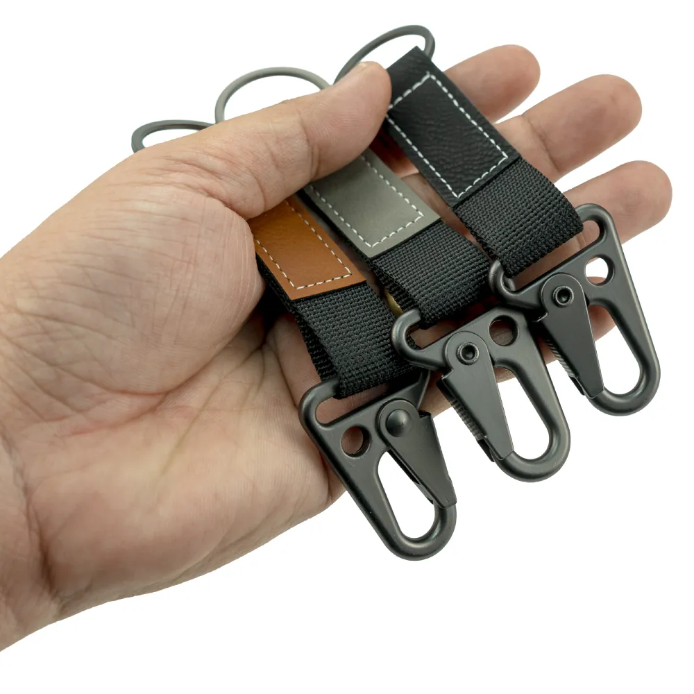Laserable PU Leather Keychains with Sling Snap Hook 10
