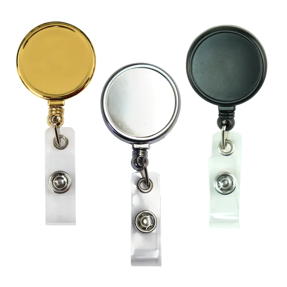 Round Metal Reel Badges for ID Cards 3