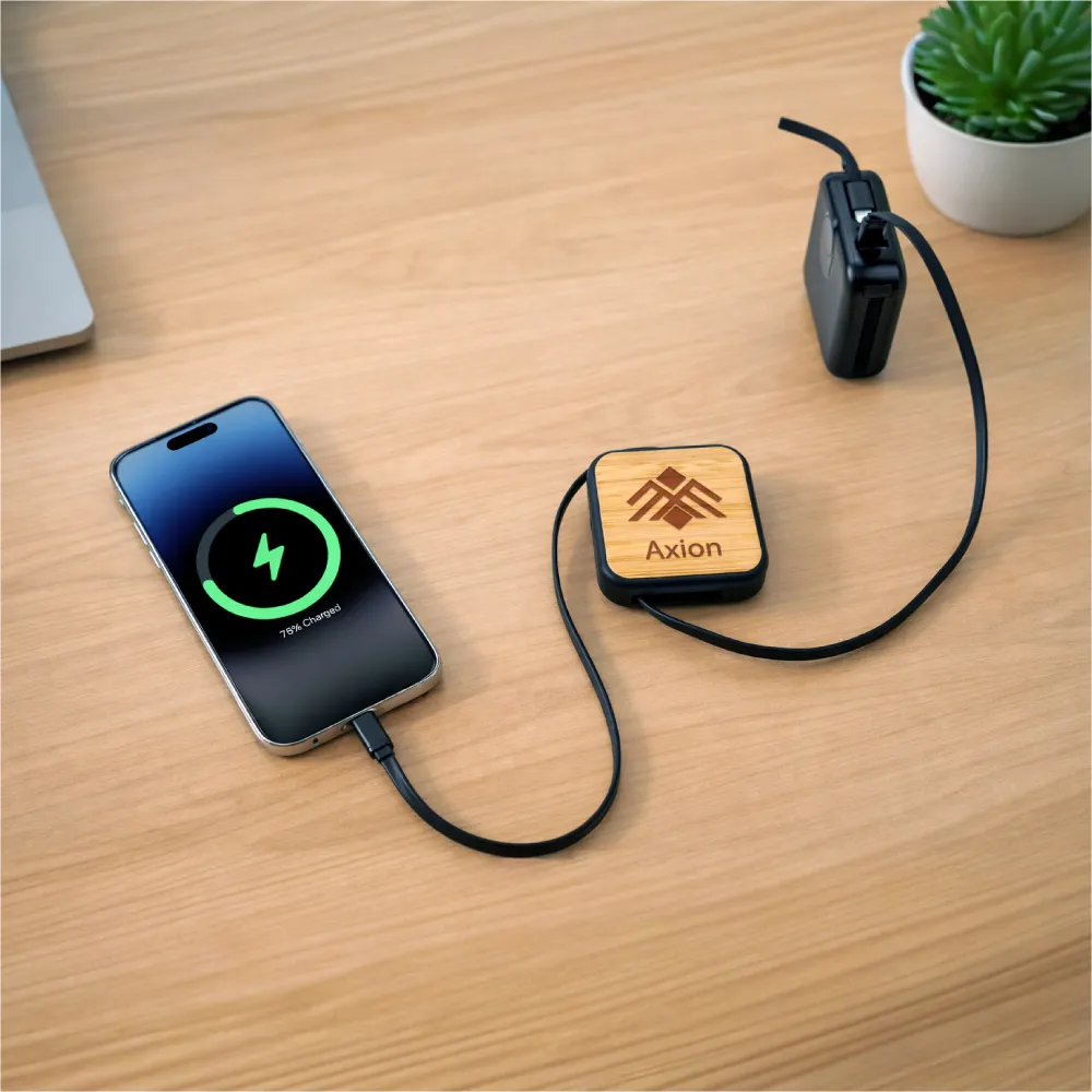 Retractable Charging Cable Set with Bamboo Top – 60W Fast Charging 7