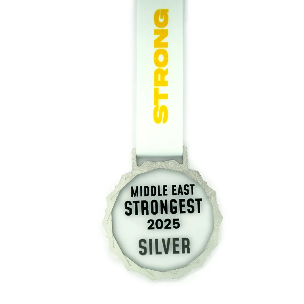 Glass Medals with Metal Frame, 3cm White Ribbon with Box 11