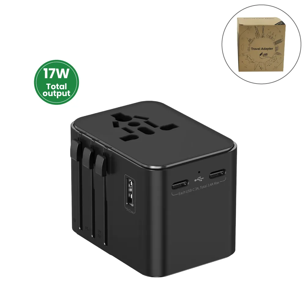 Universal Travel Adaptors, 17W, 2Type C+2USB+AC Port 1