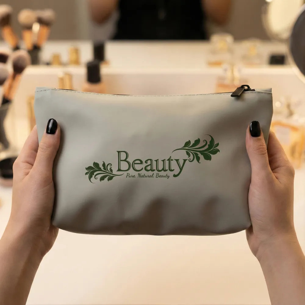 Cosmetic Pouch with Zipper in Soft PU Material 3