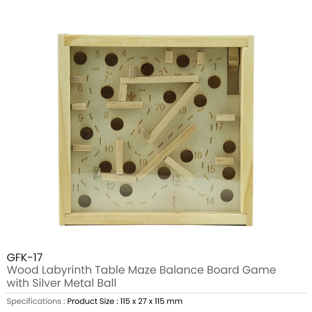 Wooden Maze Board Game with Silver Metal Ball – Labyrinth Balance Puzzle 5