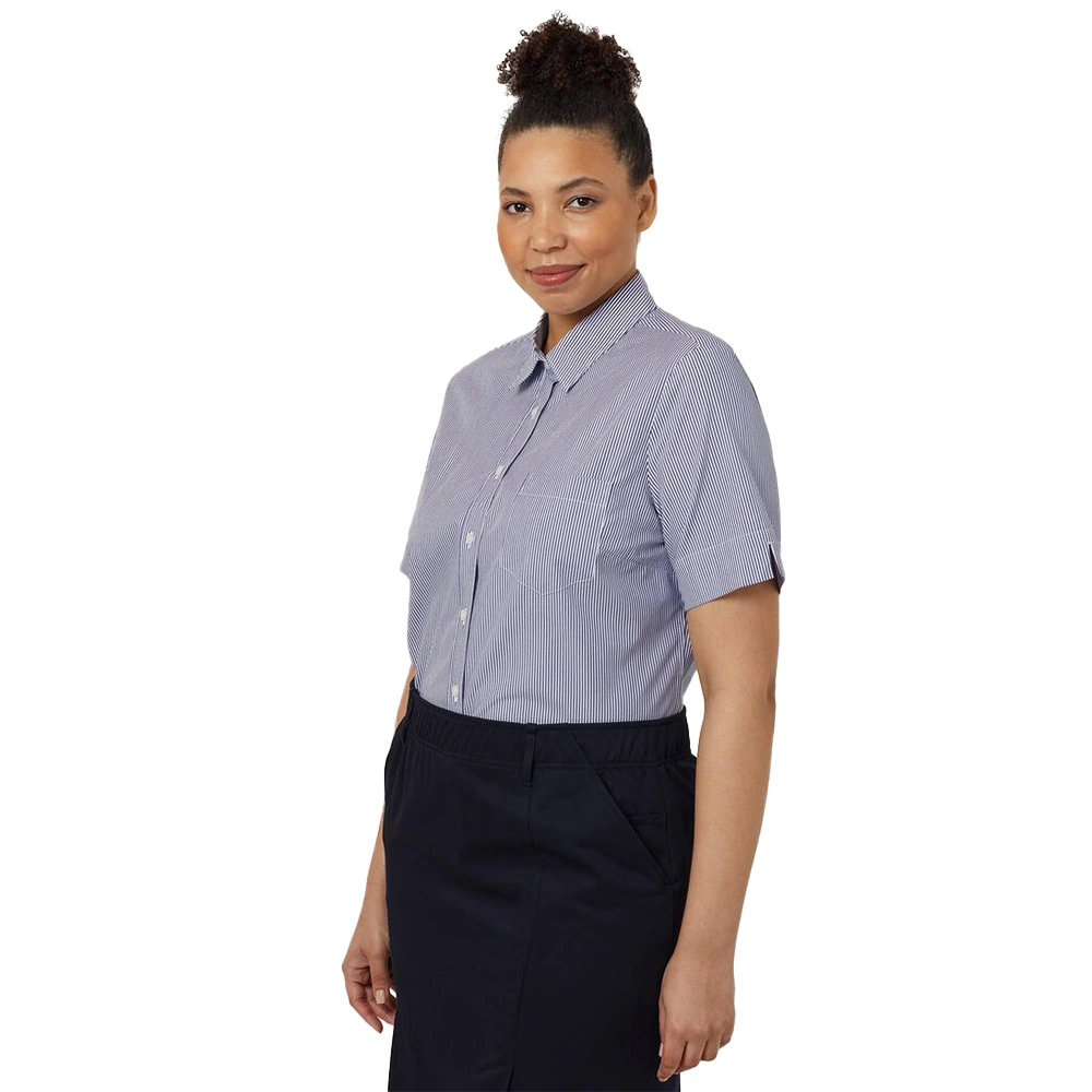 Women's Short Sleeve Shirt - Navy Blue/White 4