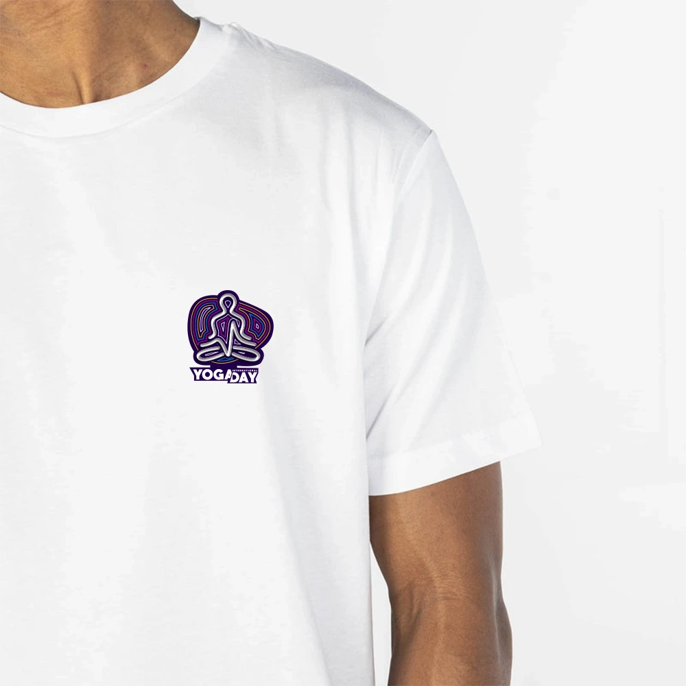 White Round Neck T-Shirt – Yoga Day Edition INF 3