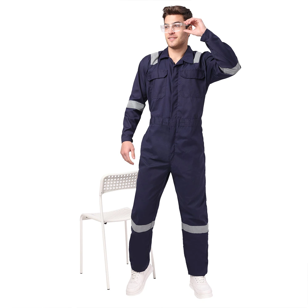 Coverall with Reflective Tape Navy Blue 1