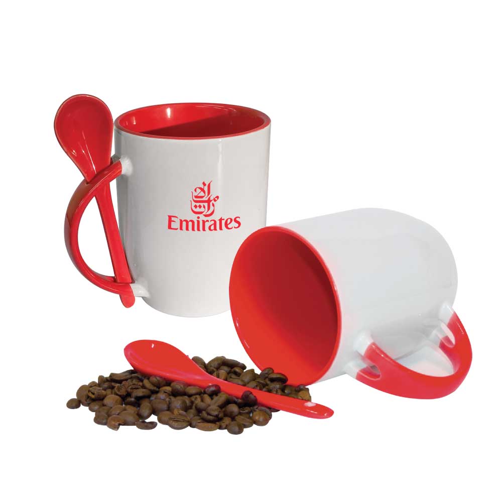 Two Tone Mug with Spoon 11oz 6