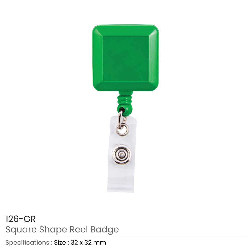 Badge Reels in Square Shape Plastic 7
