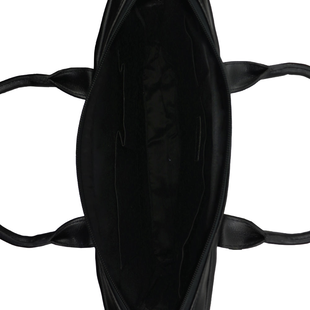 High Volt Slim Leather Briefcase, Zipper, 3 Compartments  7