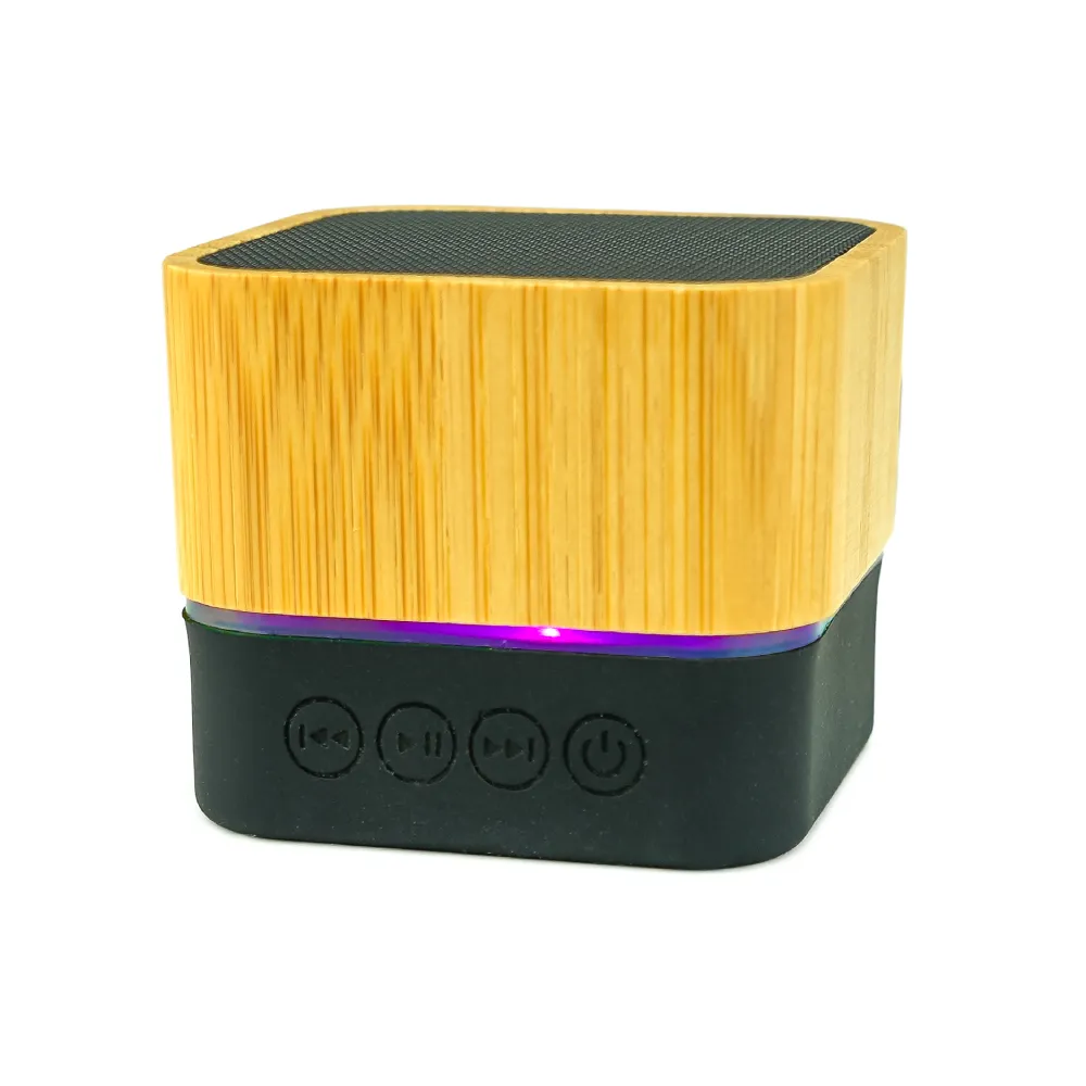Cube Bamboo Bluetooth Speakers V5.0 5