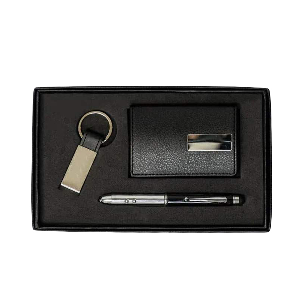 Gift set With Leatherette Card case, Multi-functional metal pen & Keychain 1