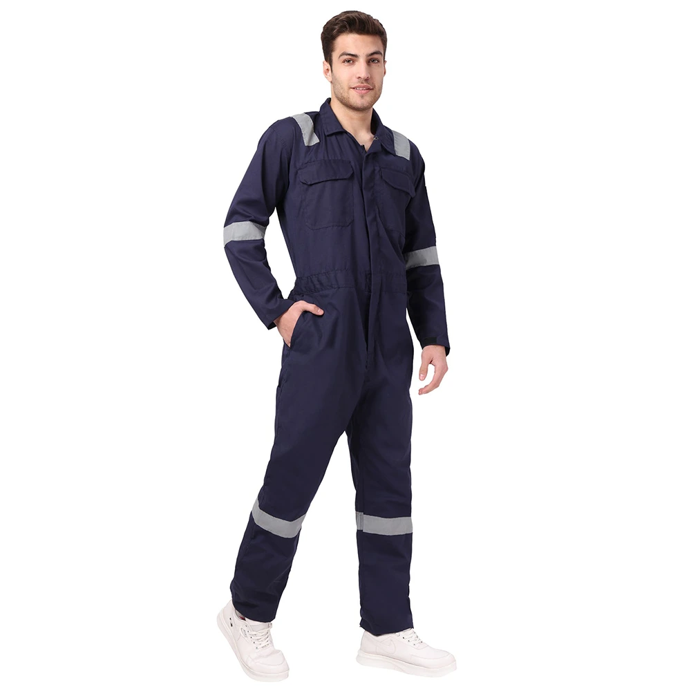 Coverall with Reflective Tape Navy Blue 4