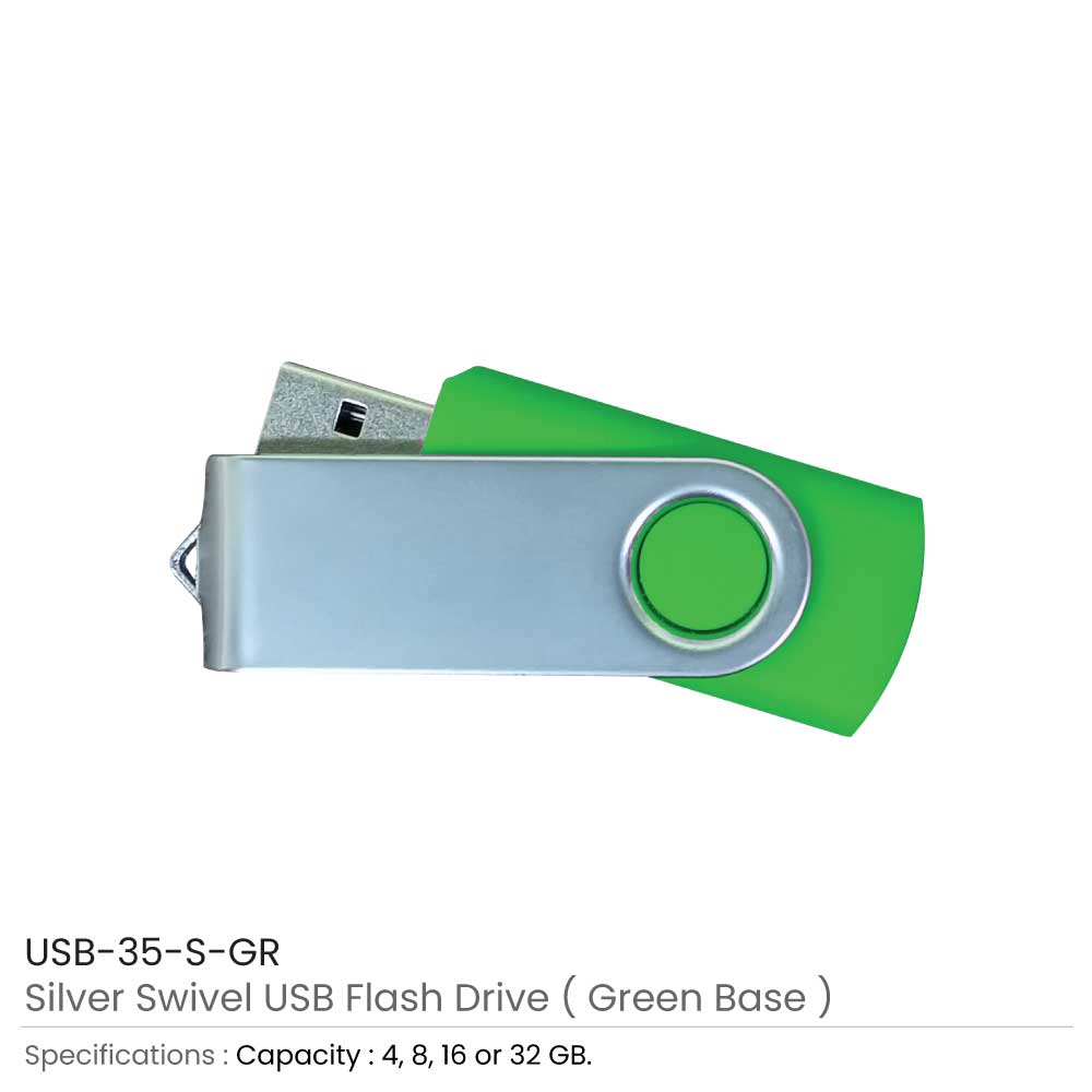 Silver Swivel USB Flash Drives 6