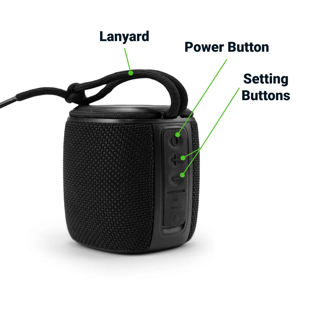 Portable Bluetooth Speakers, Light-Up Logo, Hands-Free Call with Lanyard 8
