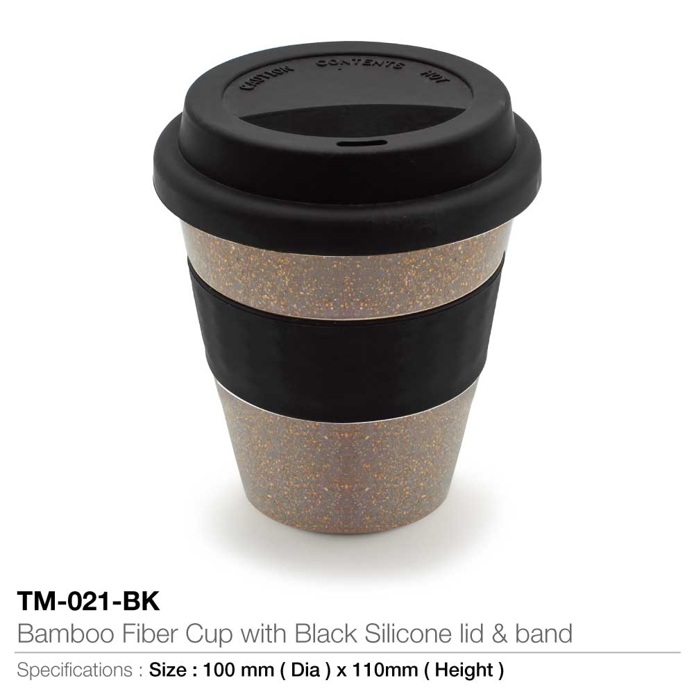 Bamboo Fiber Cups with Silicon Lid & Band 5