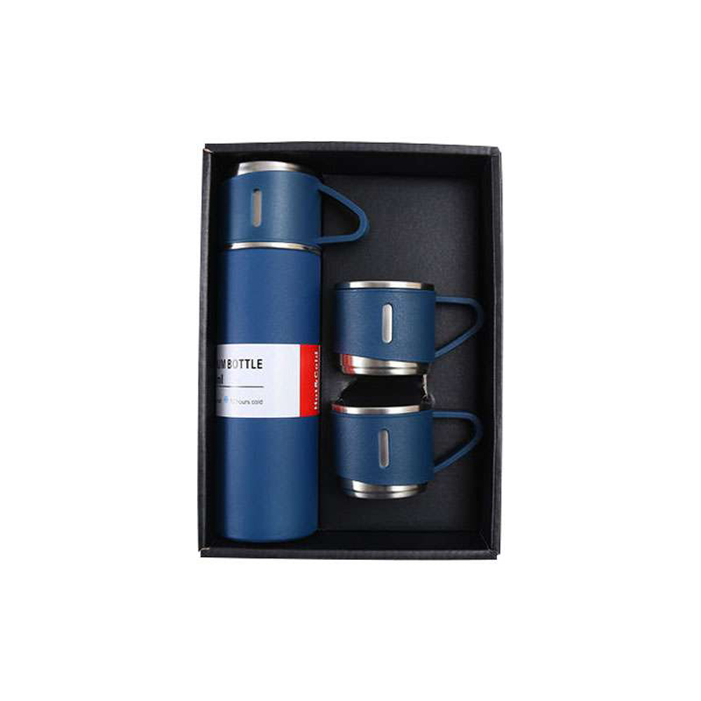 Stainless steel flask with 3 cups 5