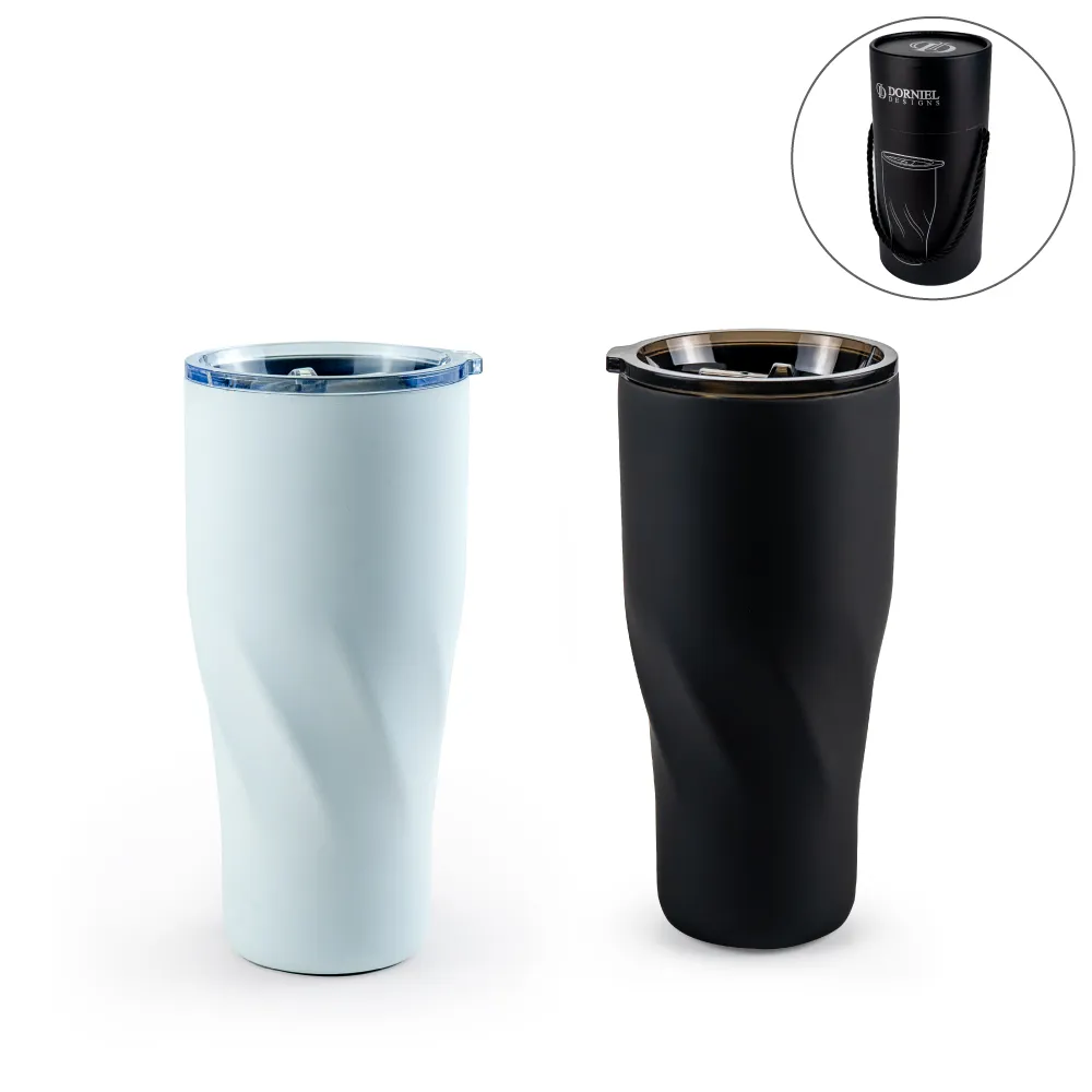 Dorniel Designs Tumblers, Transparent Lid, Recycled Stainless Steel, 540ml