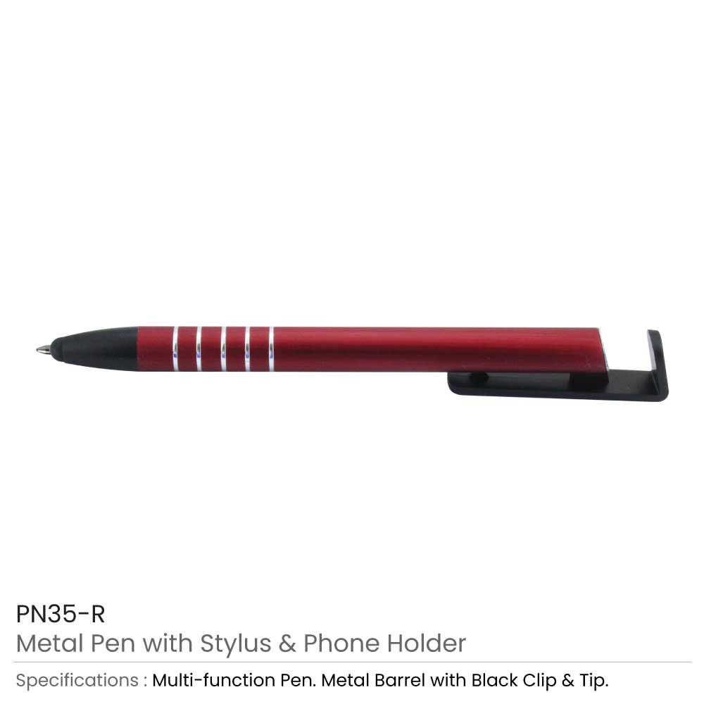 3 in 1 Metal Pen with Stylus & Phone Holder 4