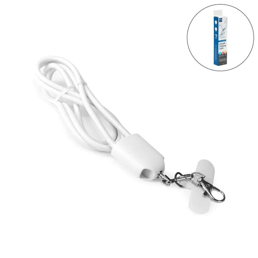 4 in 1 Lanyard Charging Cable 60W, 120cm Long with ID Hook & Phone Pad thumbnail 1