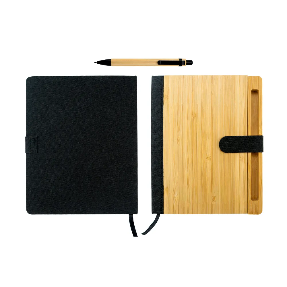 Bamboo and rPET Notebooks with Pen, A5, Bookmark & Magnetic Clasp 3