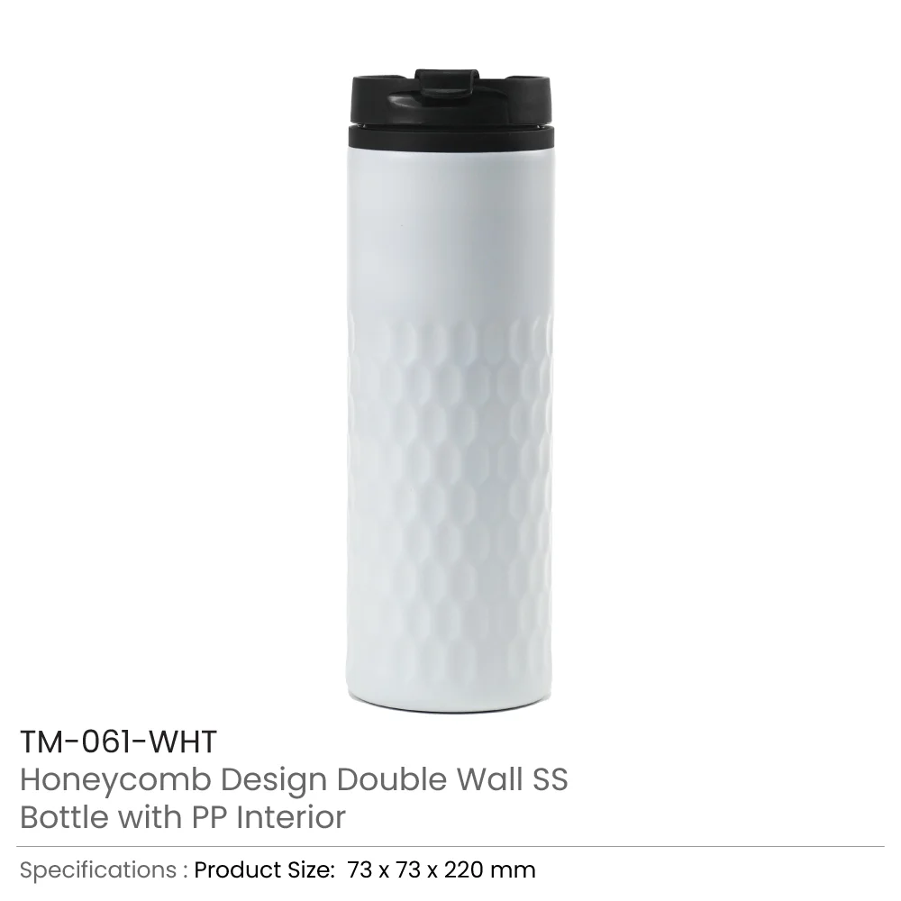 Honeycomb Design SS Bottles, Double Wall with PP Interior 420ml 8