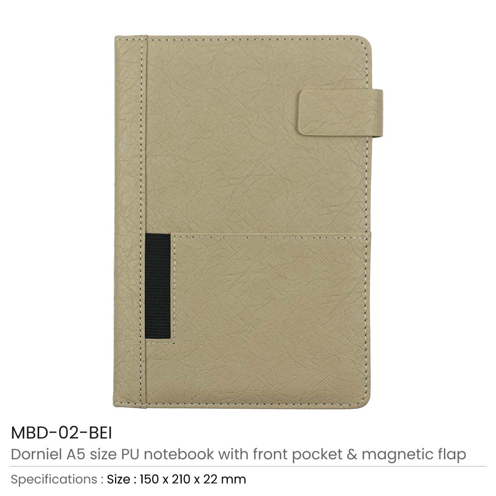 Dorniel A5 PU Notebooks with Front Pocket & Magnetic Flap 7