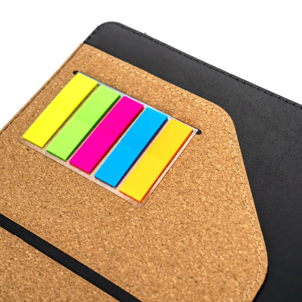 Cork Cover Folder B5 Size with Notepad, Pen and Sticky Notes 6