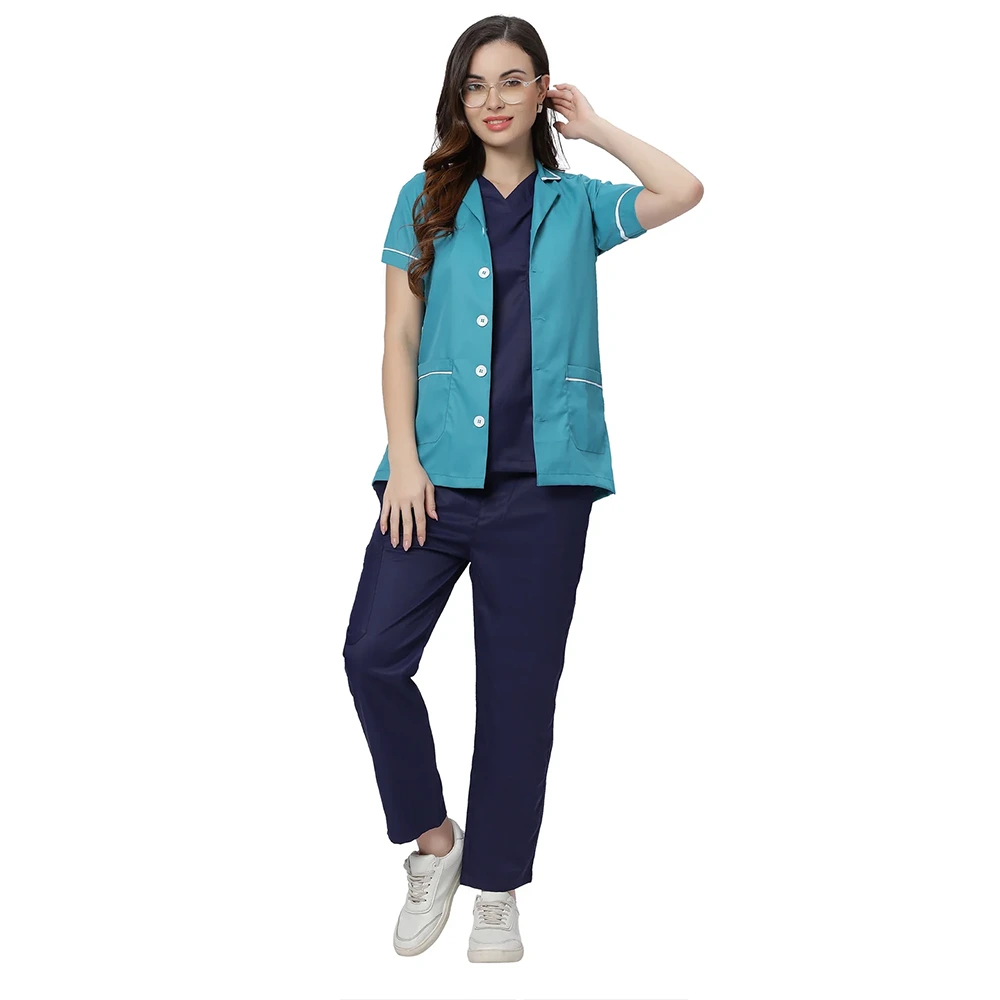 Unisex Assistant Apron / Coat - Light Teal 9