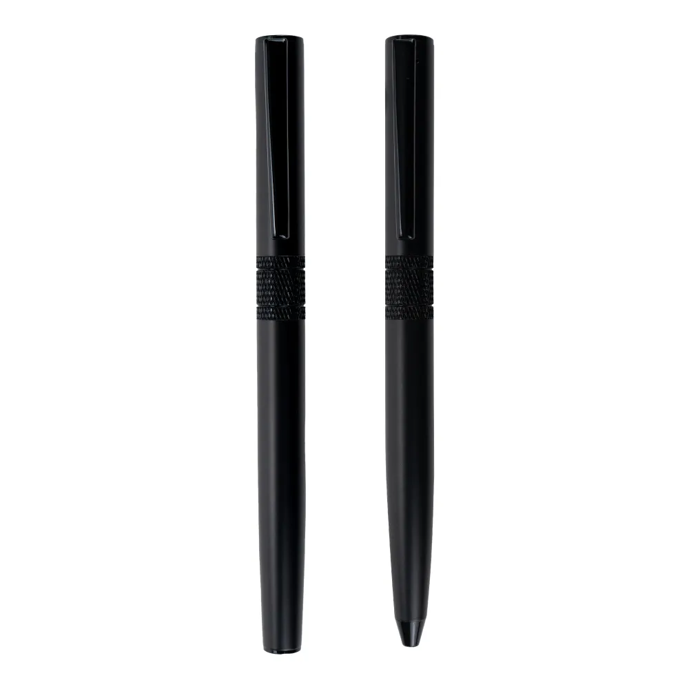 Black Metal Pen Set with Matte Finish in Hardboard Slide to Open Box 3