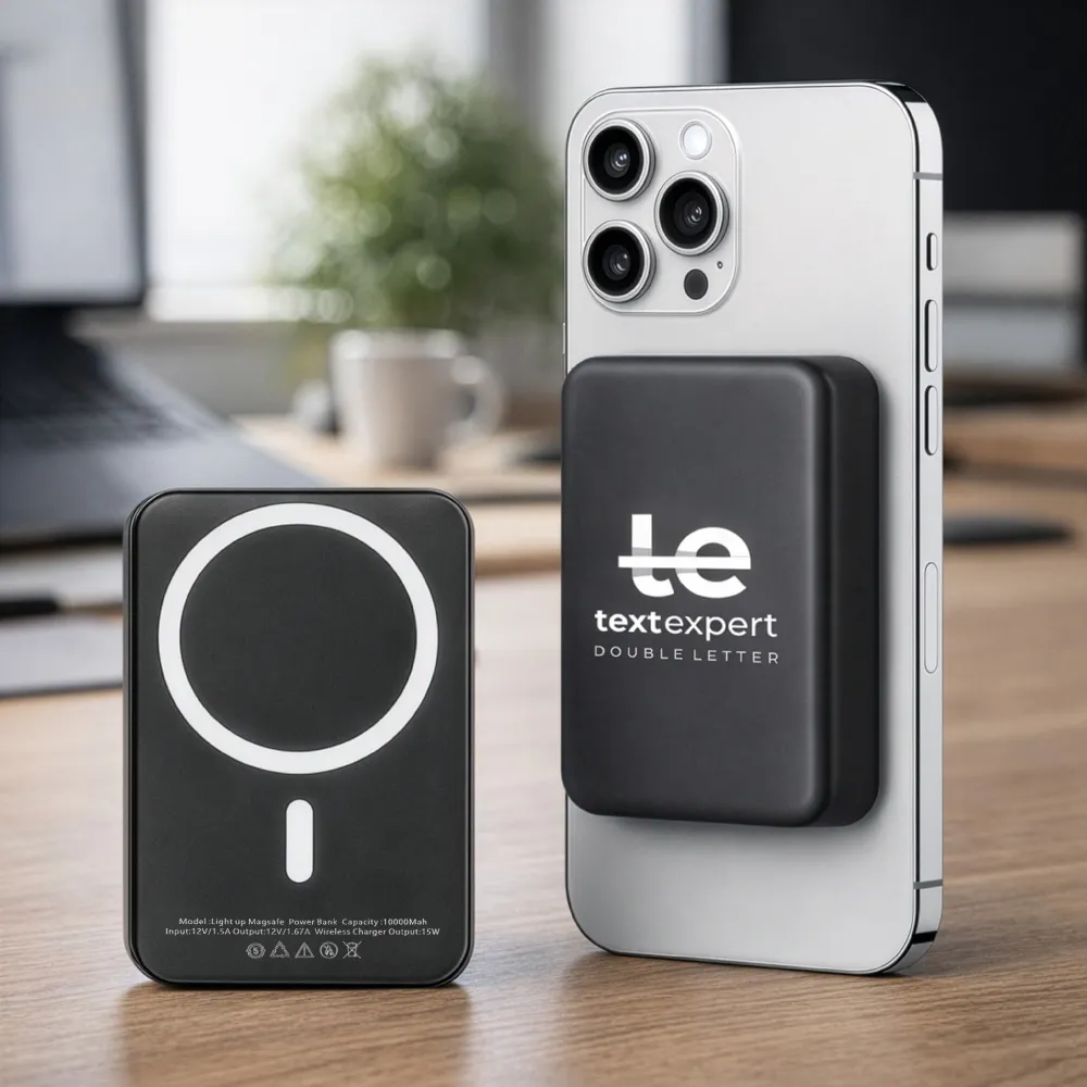 MagSafe Wireless Powerbank, Light-Up Logo, 15W Fast Charging, 10K mAh 6