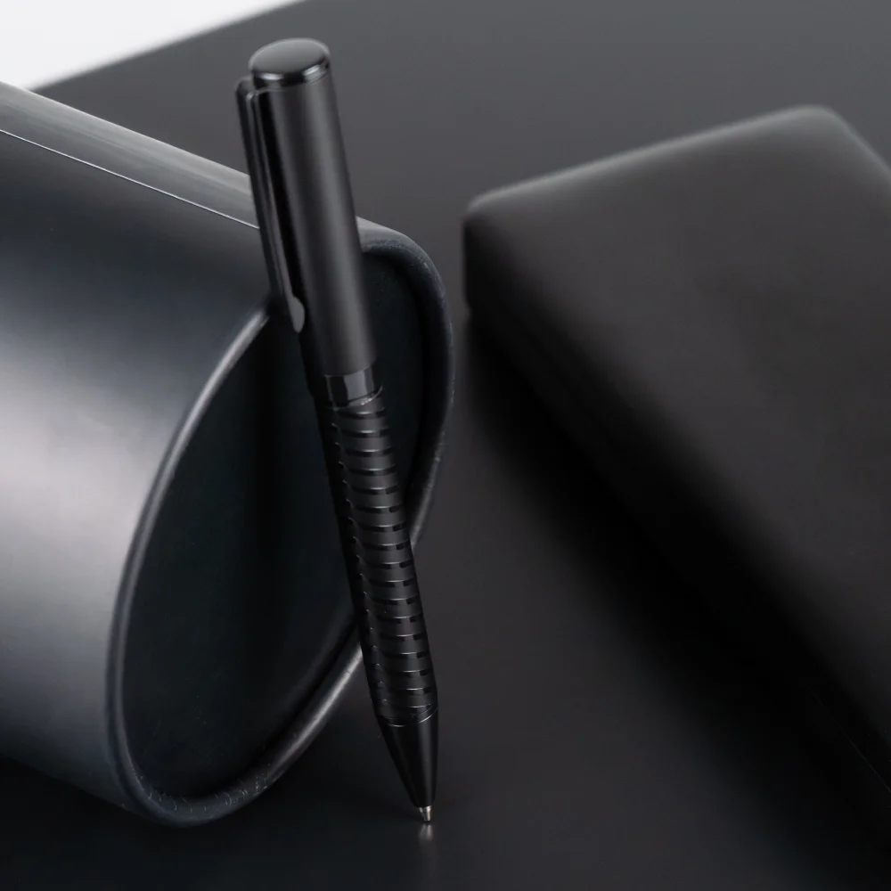 Black Metal Pens with Spiral Design Barrel, Excellent Executive Gifts 5