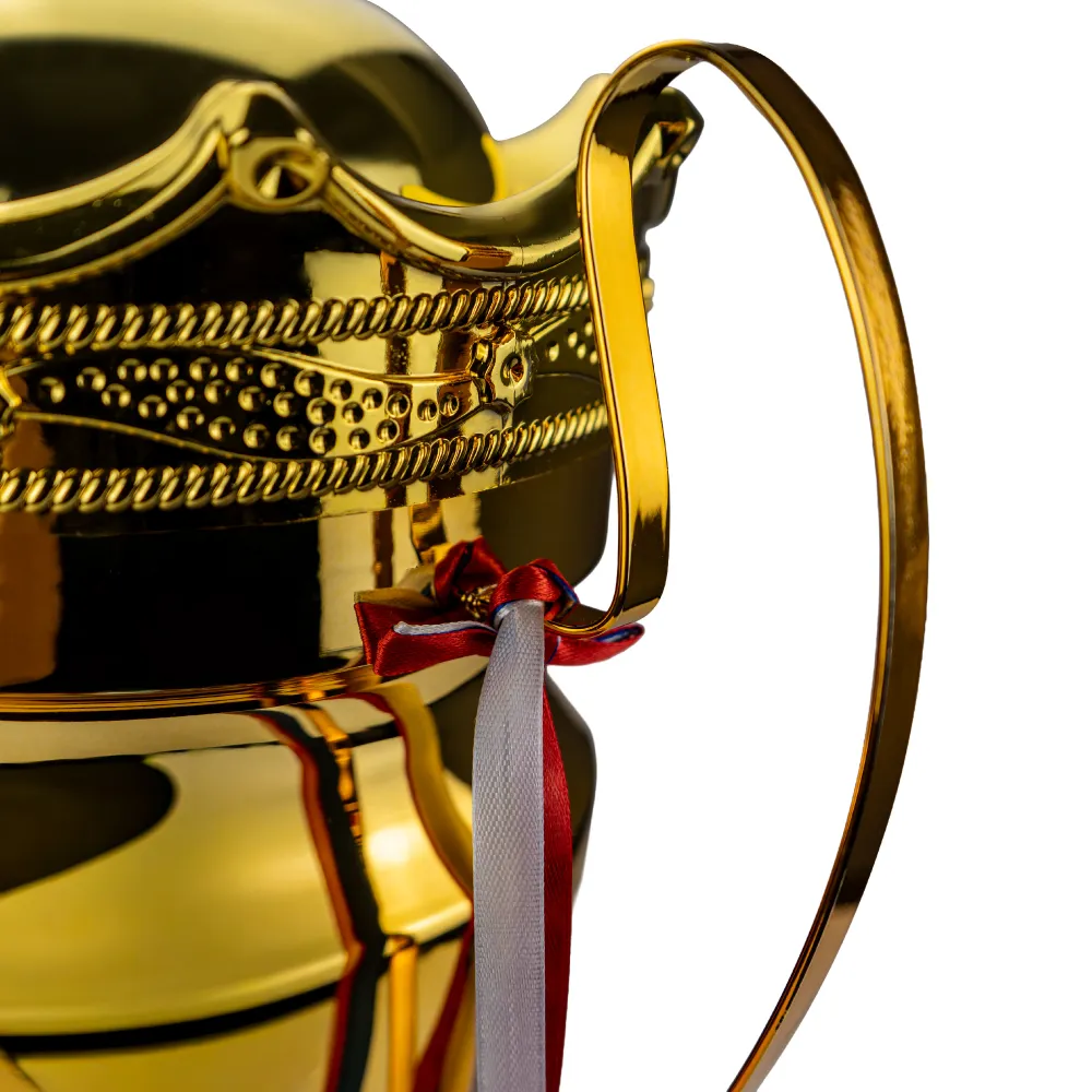 Metal Close Cup Trophies with Two-Sided Handle & Attached Ribbons 7