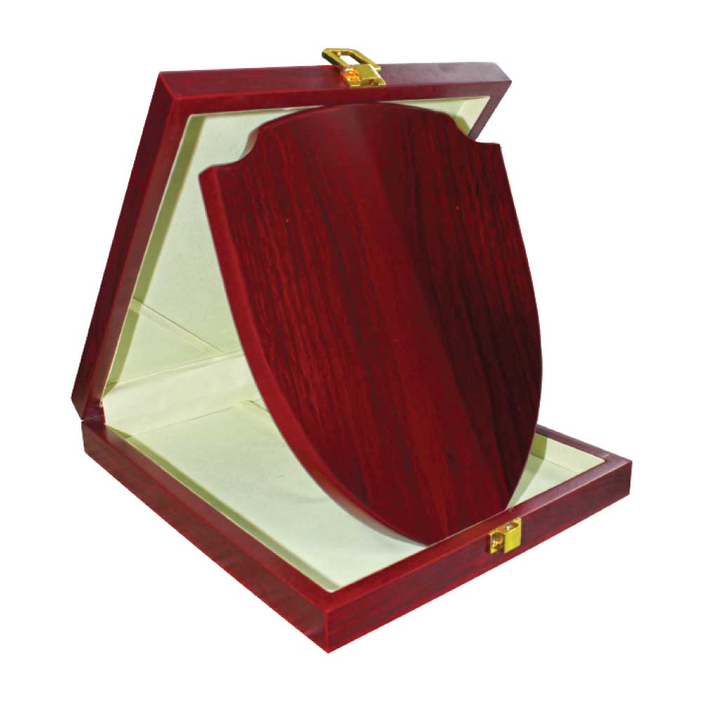Shield Shaped Wooden Plaque with Box  7