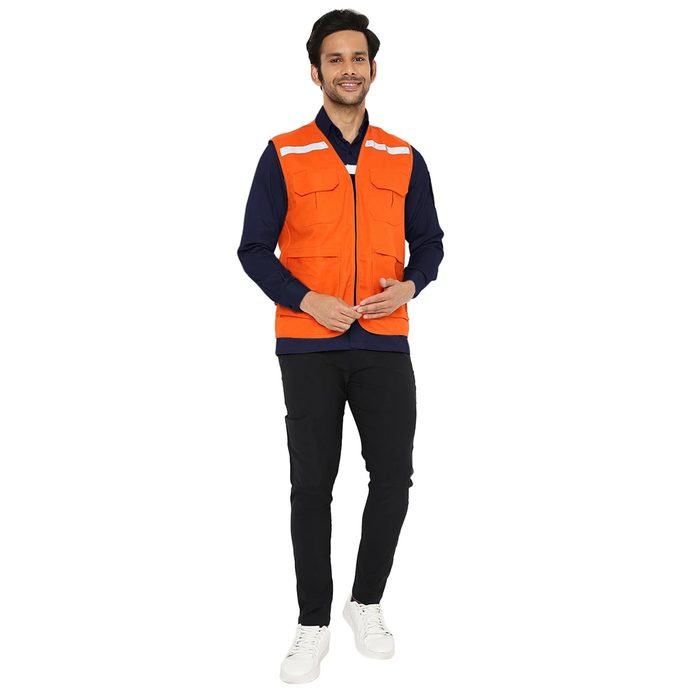 Safety Jacket with Reflective Tape - Orange 6