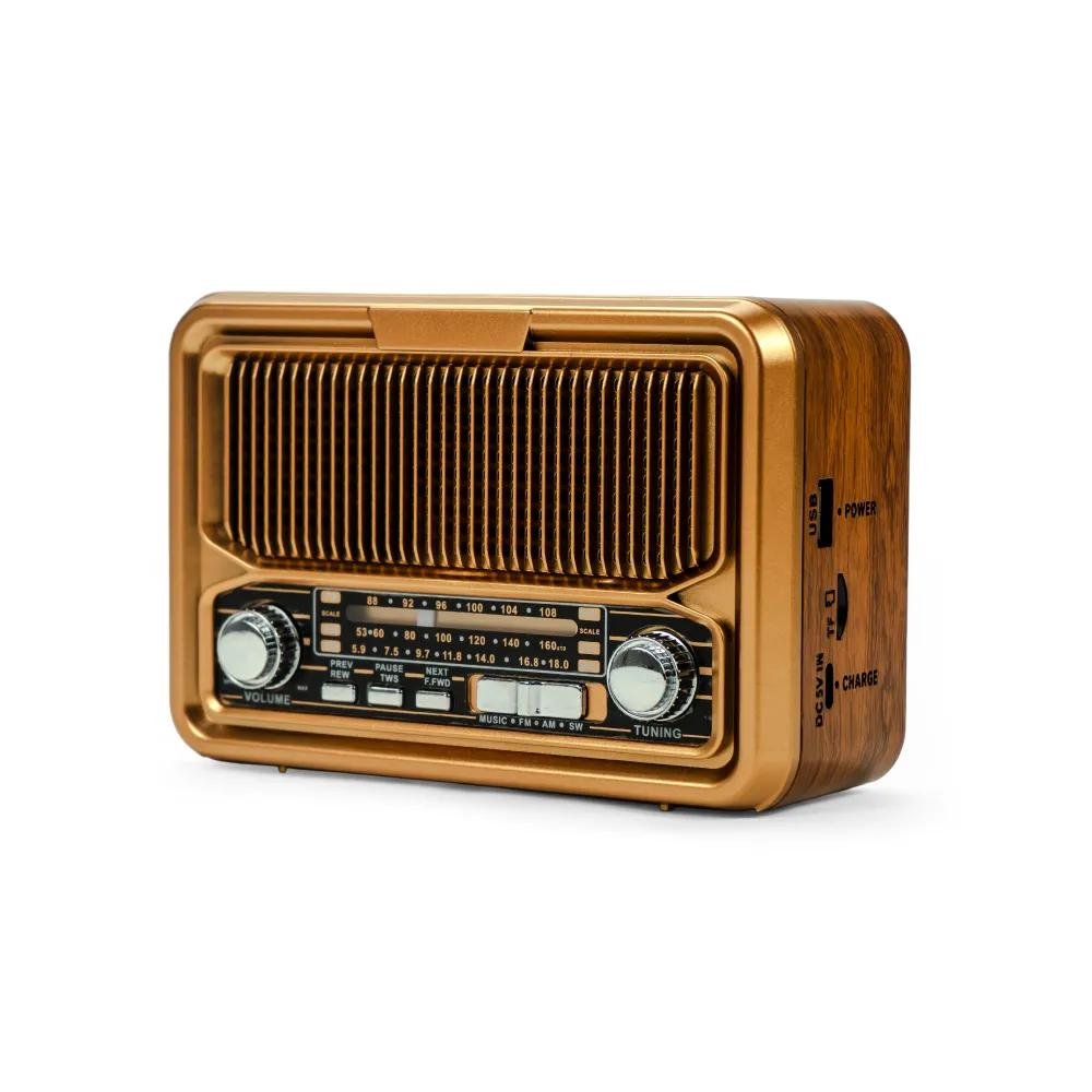 Vintage Design Bluetooth Speaker with Radio and Solar Panel 3